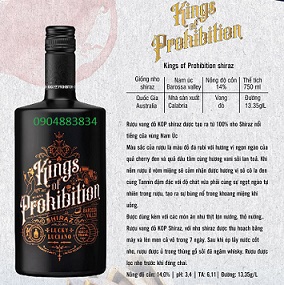 Rượu Vang Kings Of Prohibition Shiraz Cata C